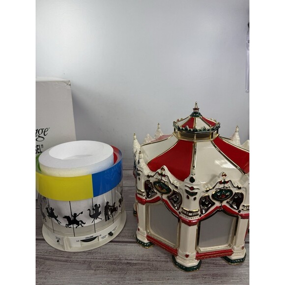 Department 56 THE CARNIVAL CAROUSEL Musical Porcelain Original BOX Snow Village - Picture 6 of 17